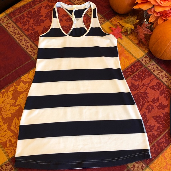 lululemon athletica Tops - Lululemon 8 Cool Racerback Tank Wide Stripe Navy